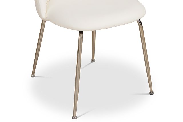 Capri White Micro Upholstered Side Chair W/ Chrome Legs