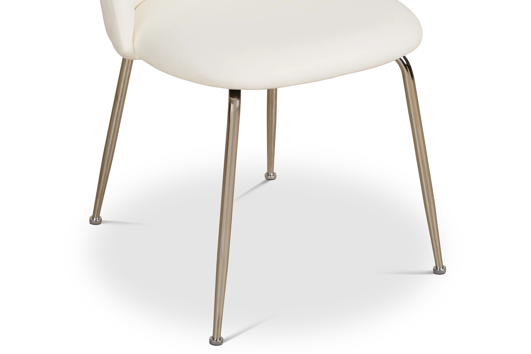 Capri White Micro Upholstered Side Chair W/ Chrome Legs