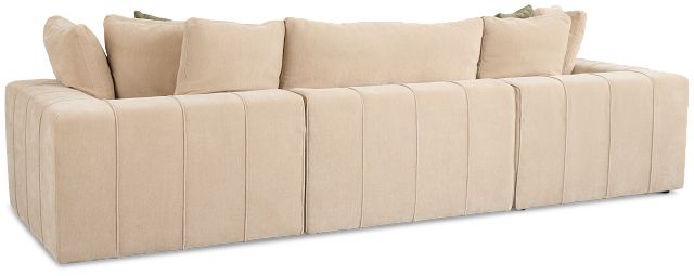 Cruz Light Beige Fabric 3 Piece Modular Sofa