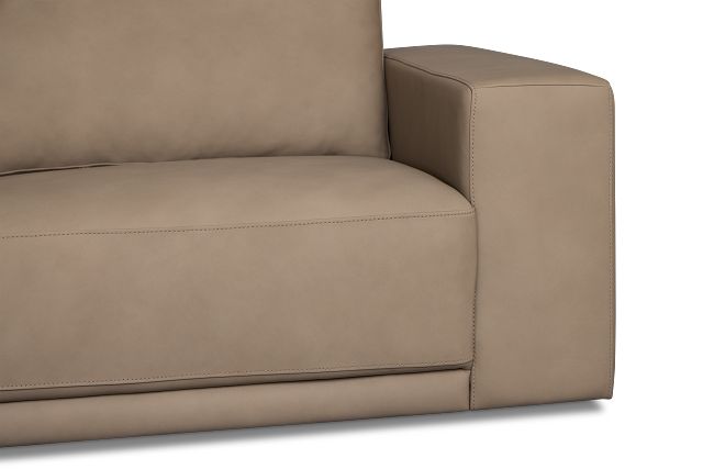 Kellan Taupe Leather Medium Two-arm Sectional
