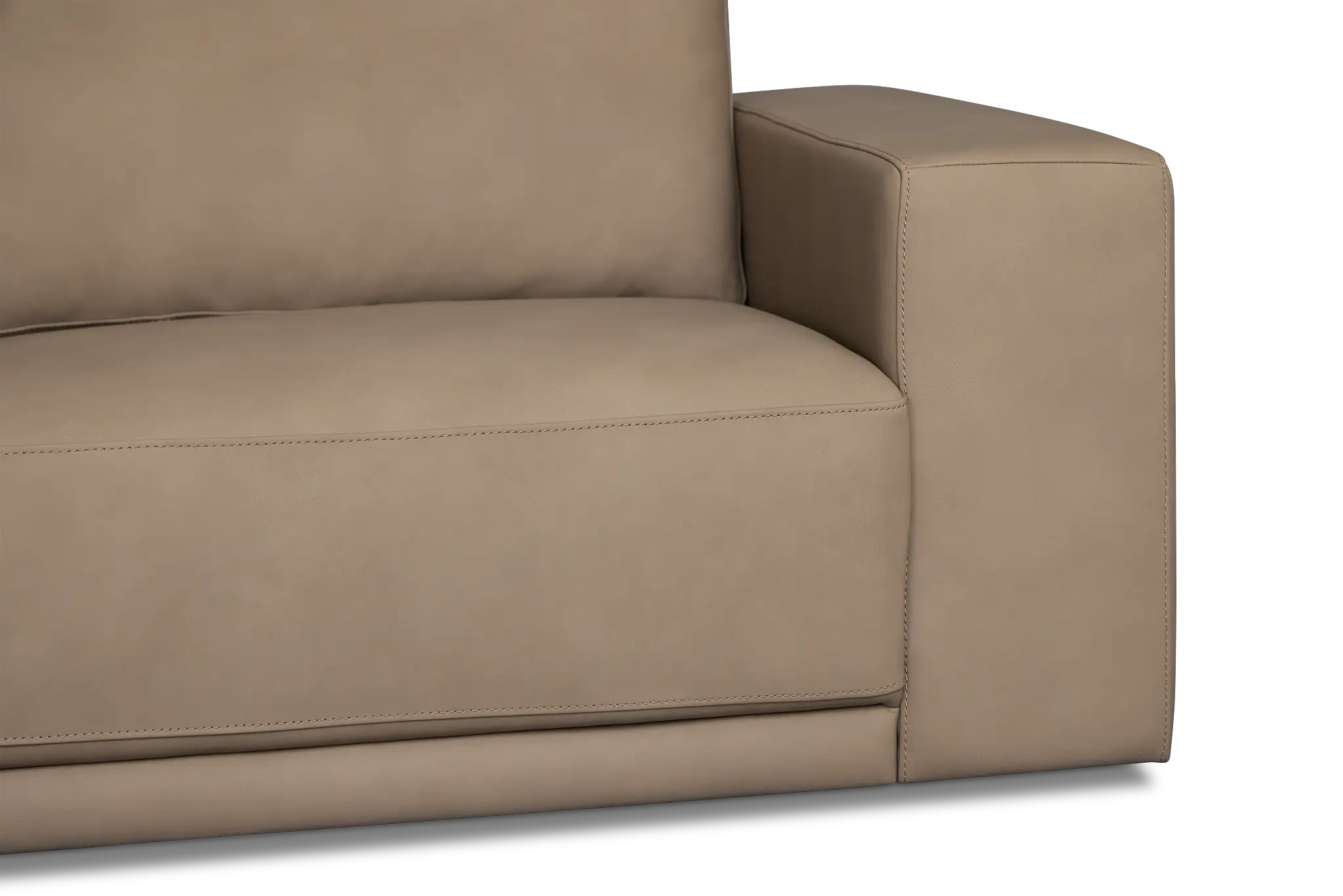 Kellan Taupe Leather Medium Two-arm Sectional Kellan Taupe Leather Medium Two-arm Sectional