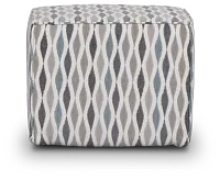 Ohgee Blue Fabric Accent Pouf