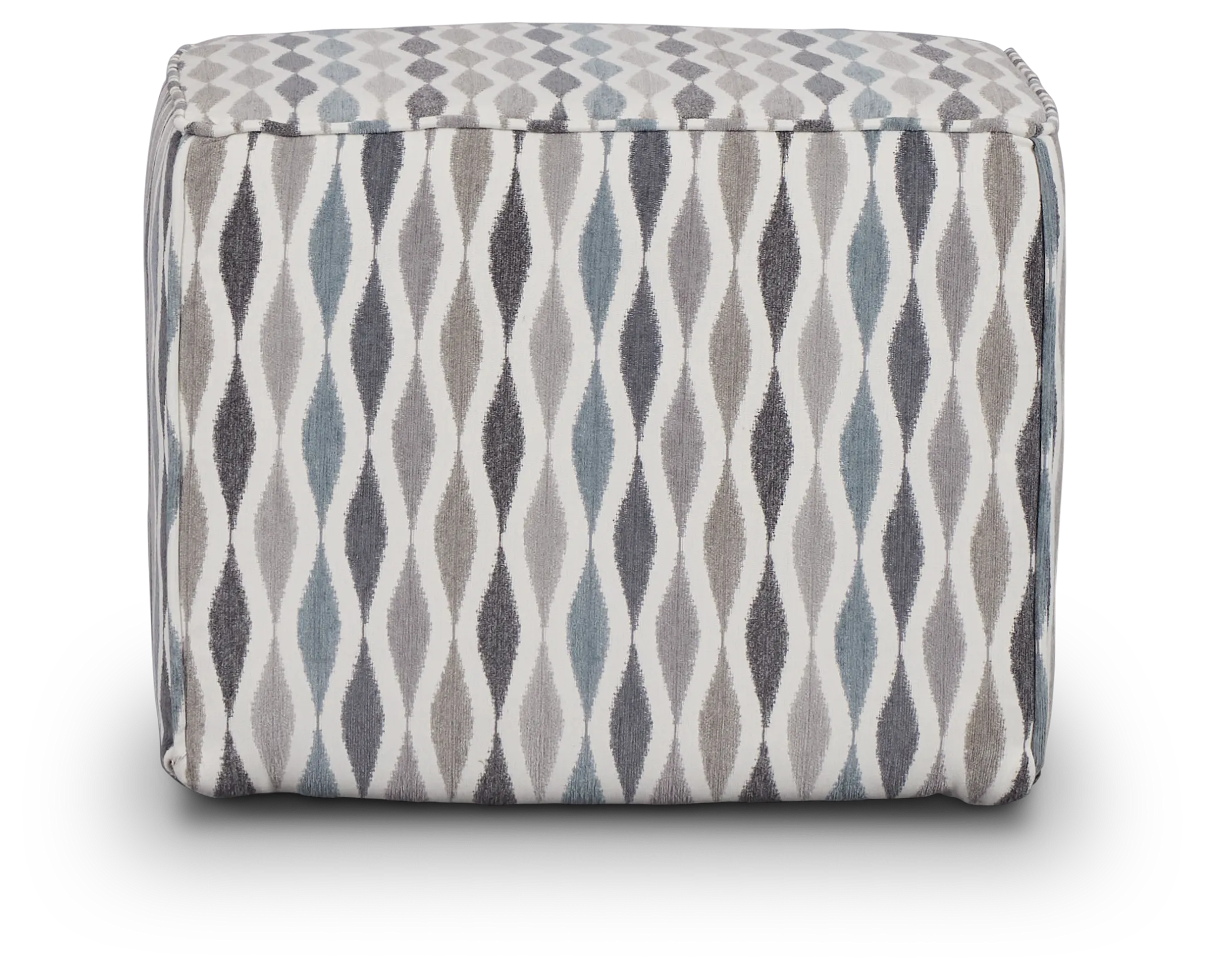 Ohgee Blue Fabric Accent Pouf