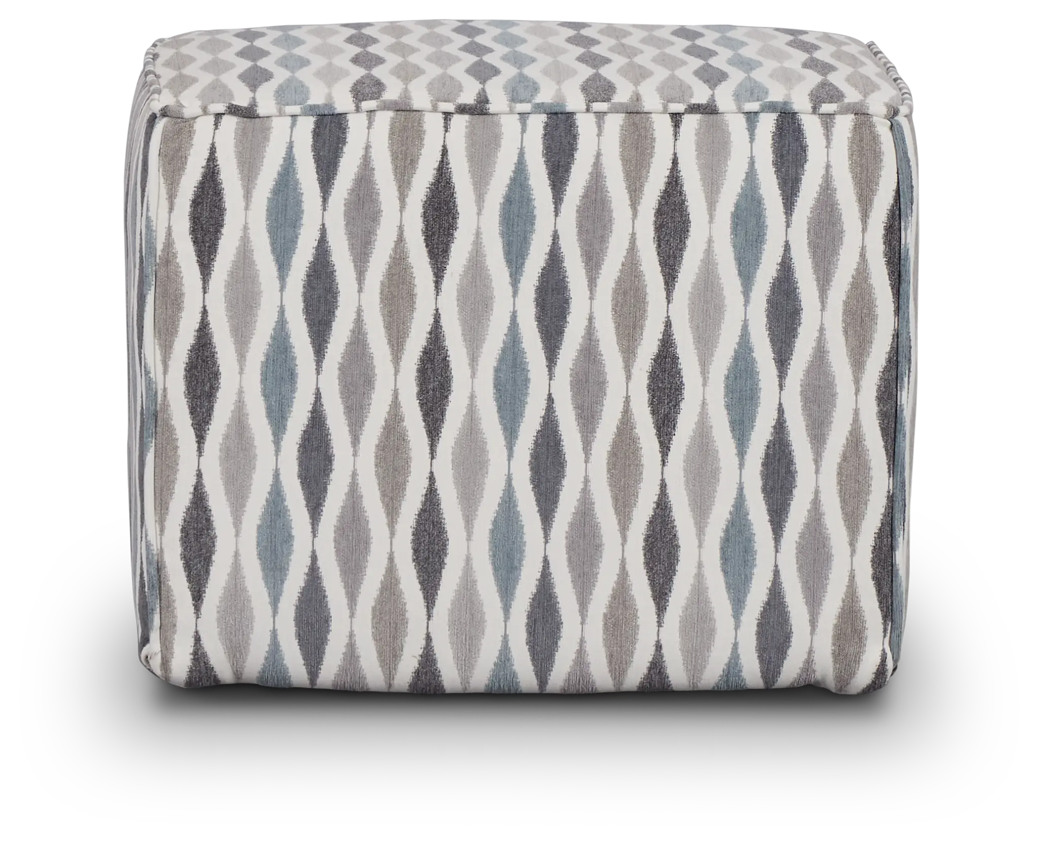 Ohgee Blue Fabric Accent Pouf Ohgee Blue Fabric Accent Pouf