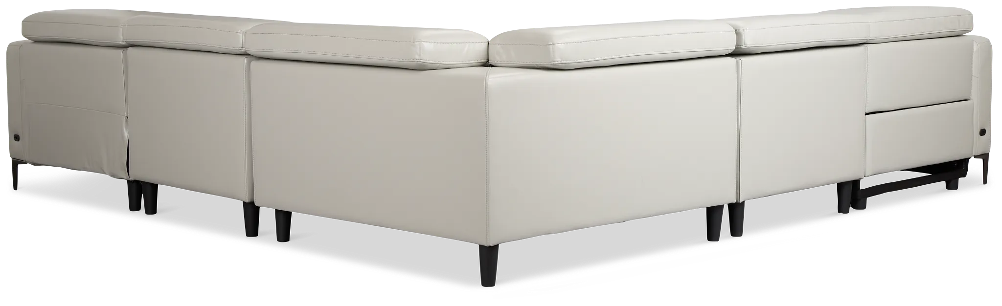 Ava Light Gray Micro Small Right Chaise Power Reclining Sectional