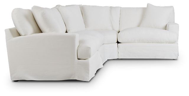 Delilah White Fabric Large Two-arm Sectional