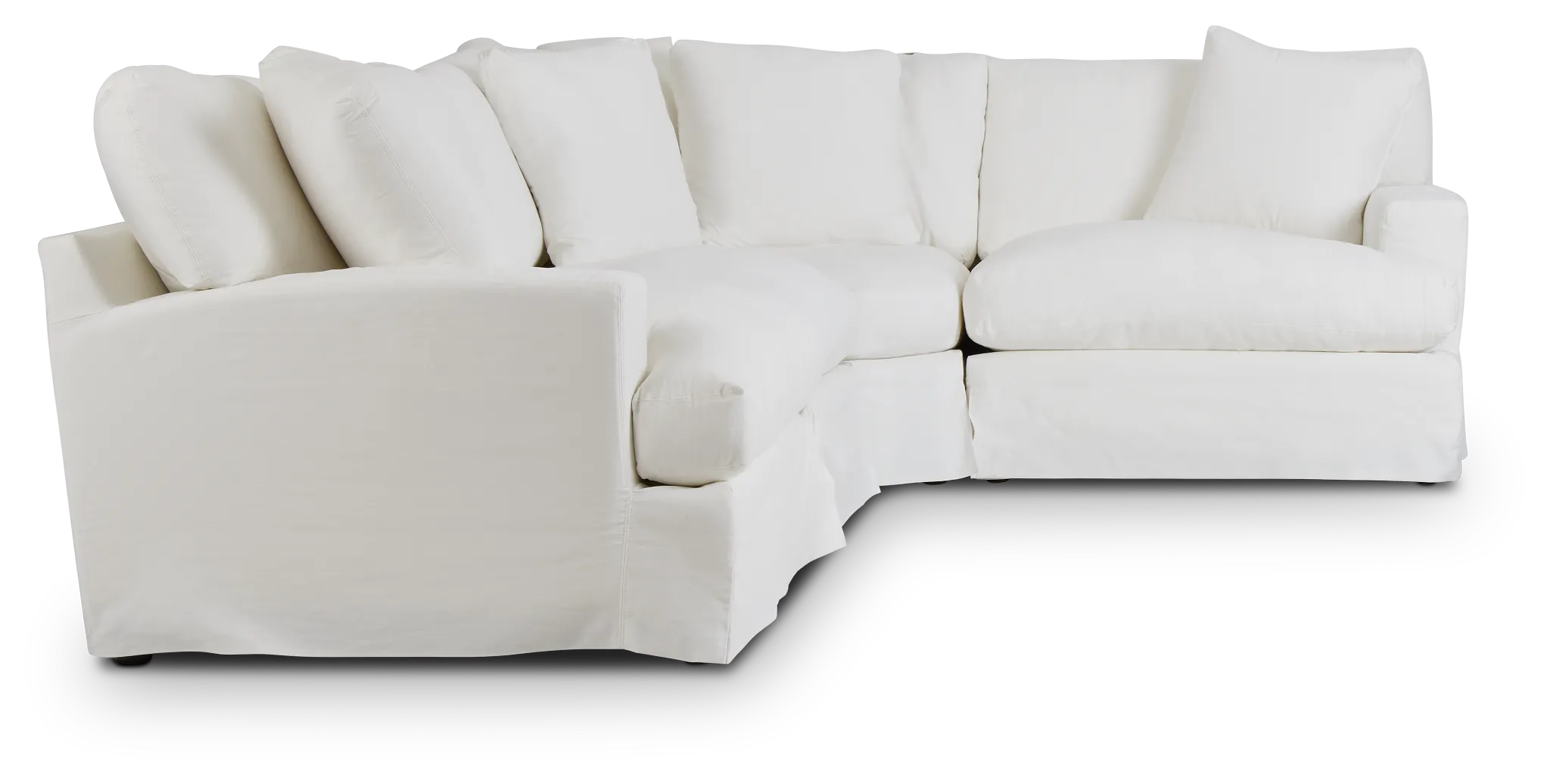 Delilah White Fabric Large Two-arm Sectional
