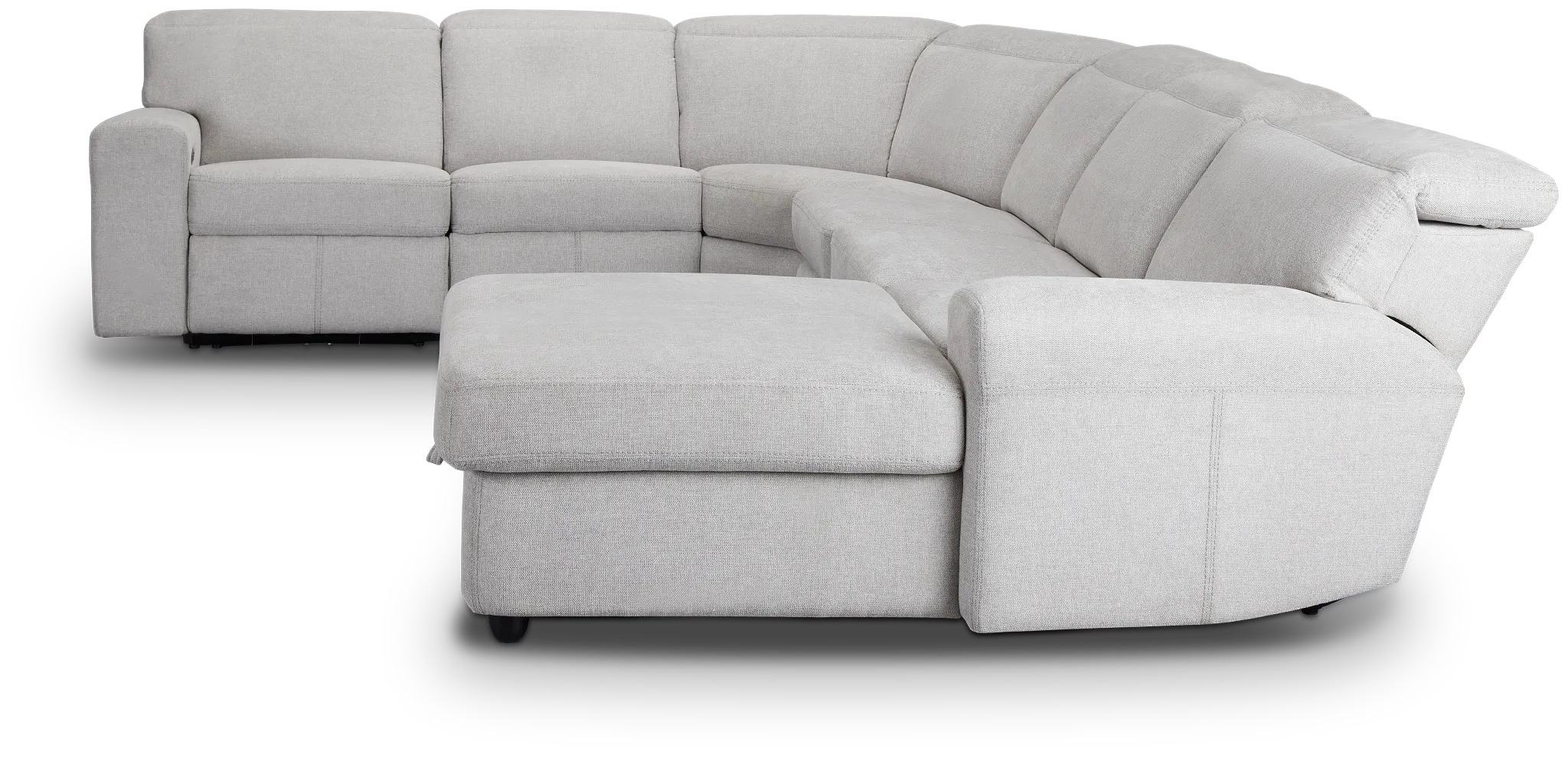 Callum Light Gray Storage Small Right Dual Power Chaise Sleeper Sectional