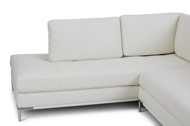 Camden White Micro Left Chaise Sectional