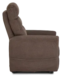 Canton Brown Fabric Power Lift Recliner