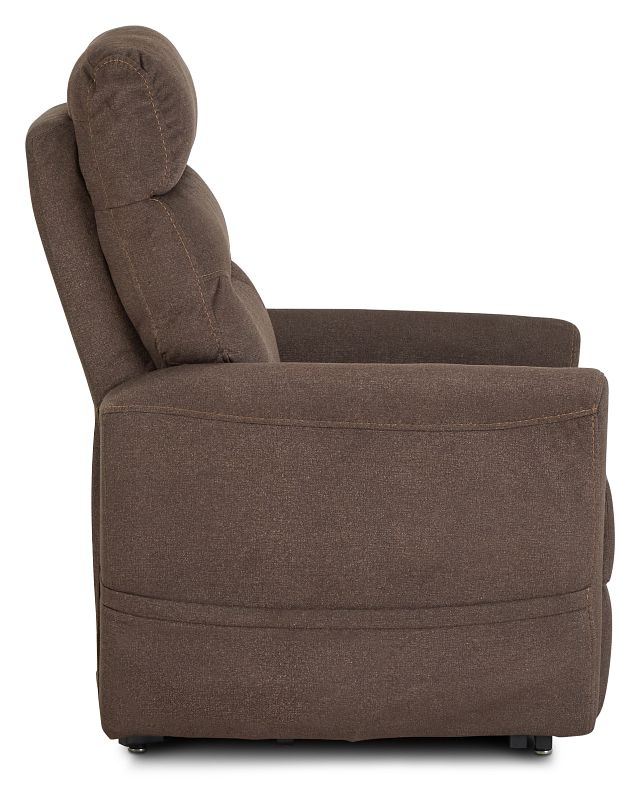 Canton Brown Fabric Power Lift Recliner