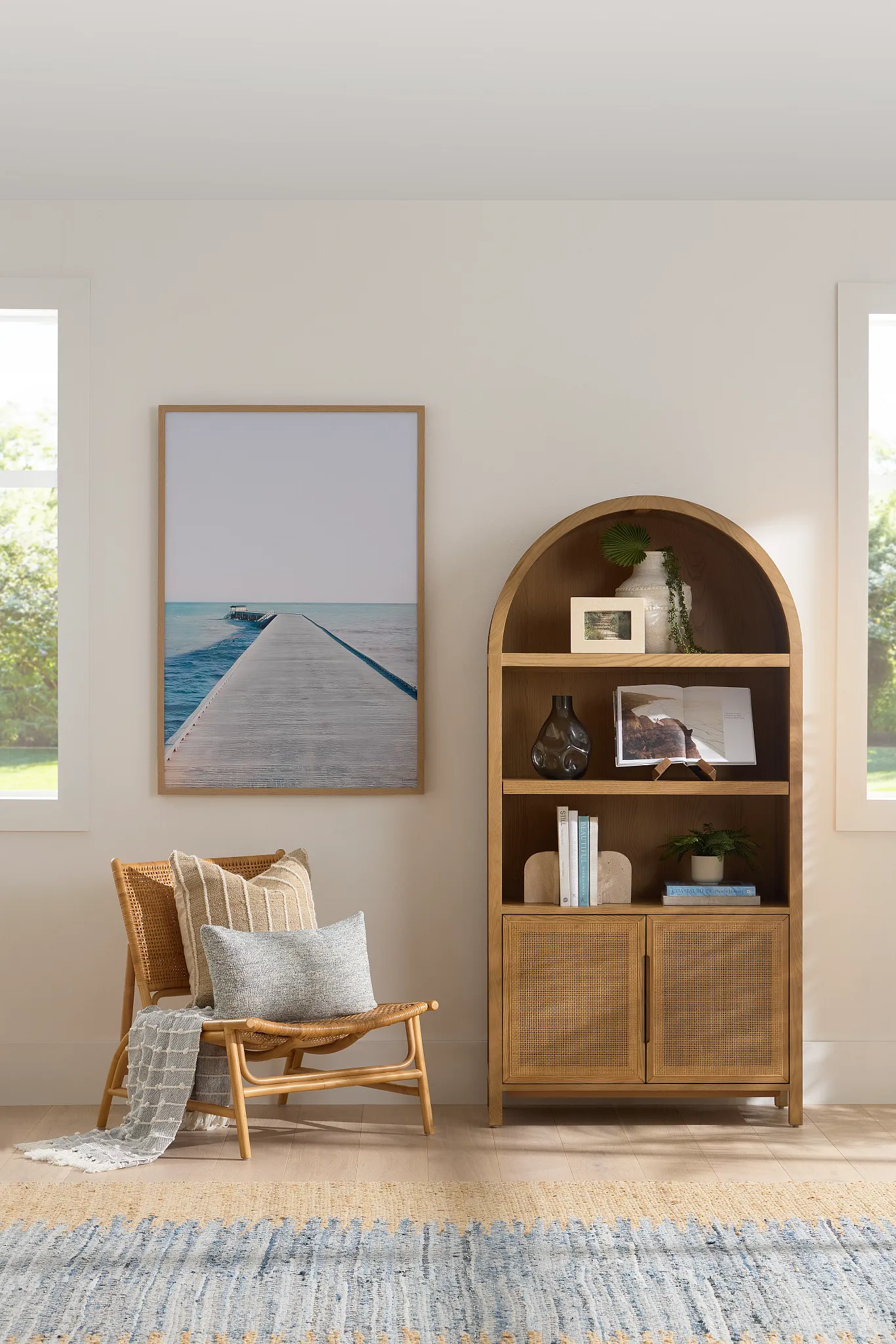 Pacific Light Tone Arched Bookcase