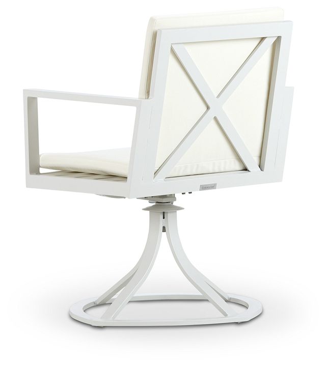 Linear White Swivel Chair