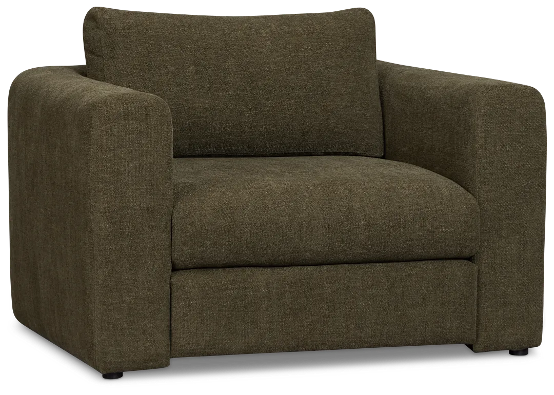 Alma Dark Green Fabric Chair
