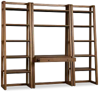 Rockford Light Tone Bookcase Wall Desk