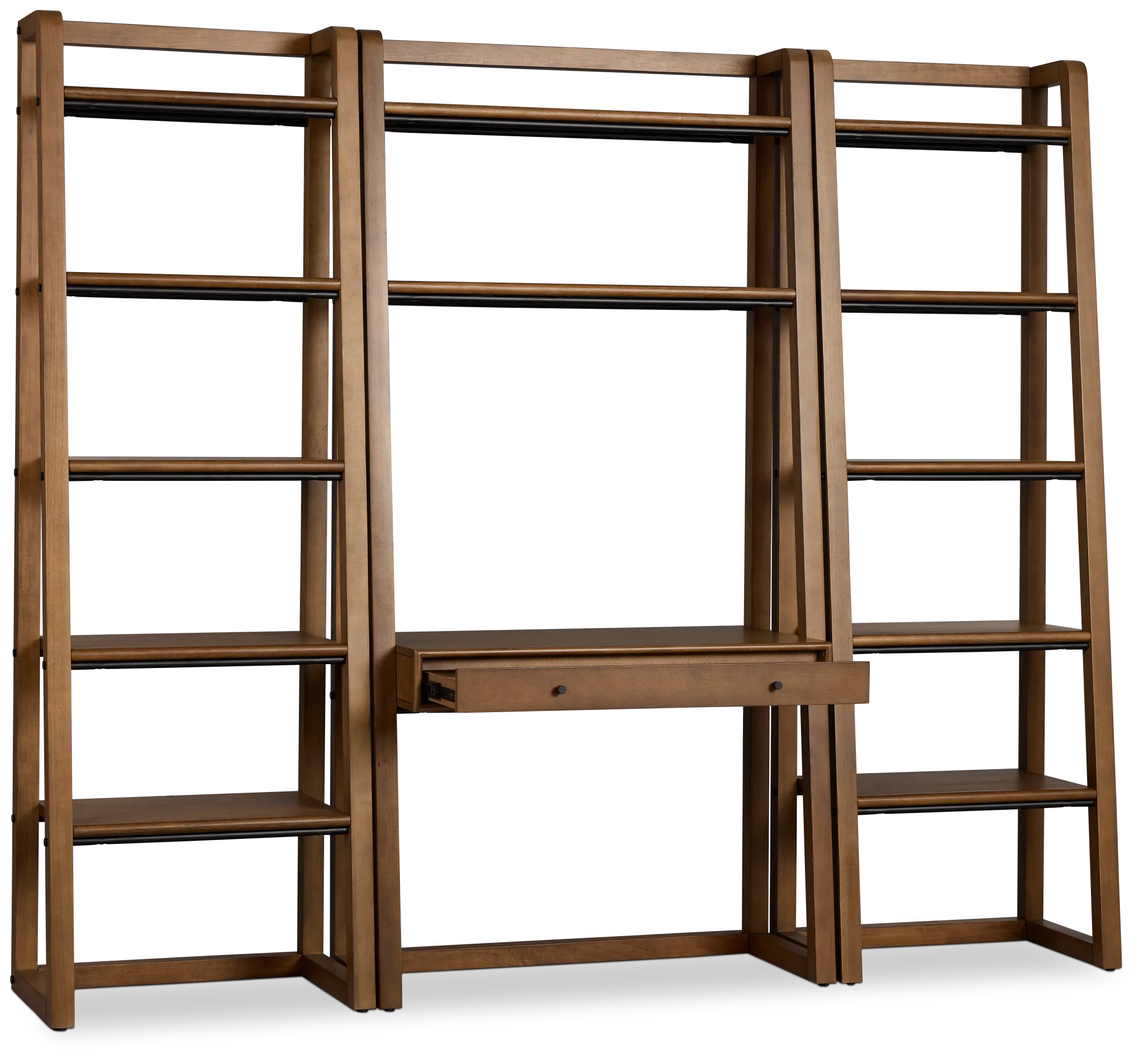 Rockford Light Tone Bookcase Wall Desk