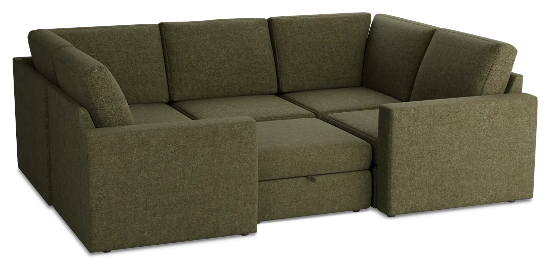 Citymod Green Fabric 6-piece Pit Sectional