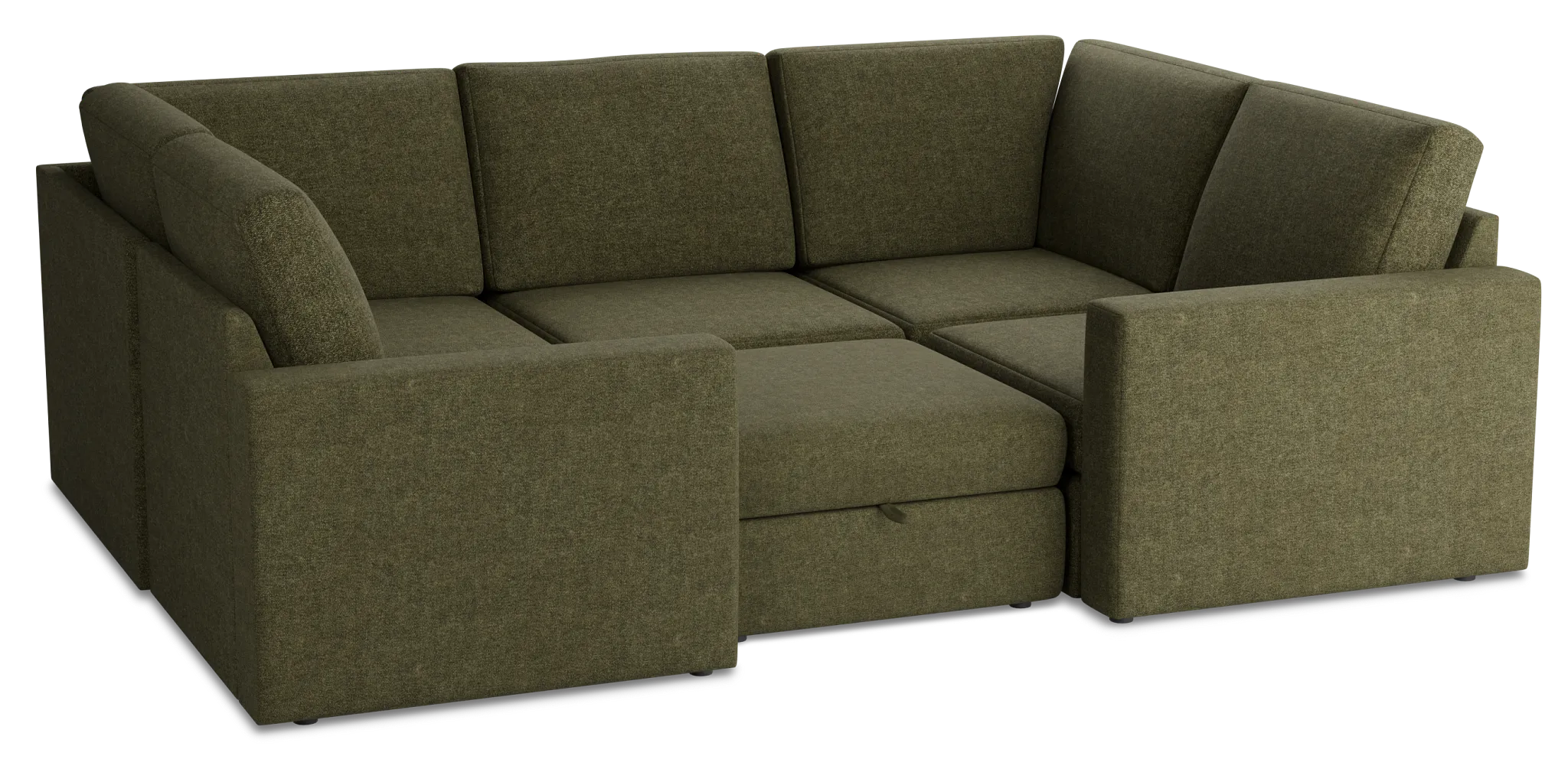 Citymod Green Fabric 6-piece Pit Sectional