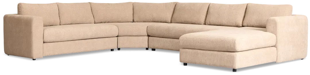 Alma Taupe Fabric Medium Right Chaise Wedge Sectional Alma Taupe Fabric Medium Right Chaise Wedge Sectional