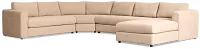 Alma Taupe Fabric Medium Right Chaise Wedge Sectional