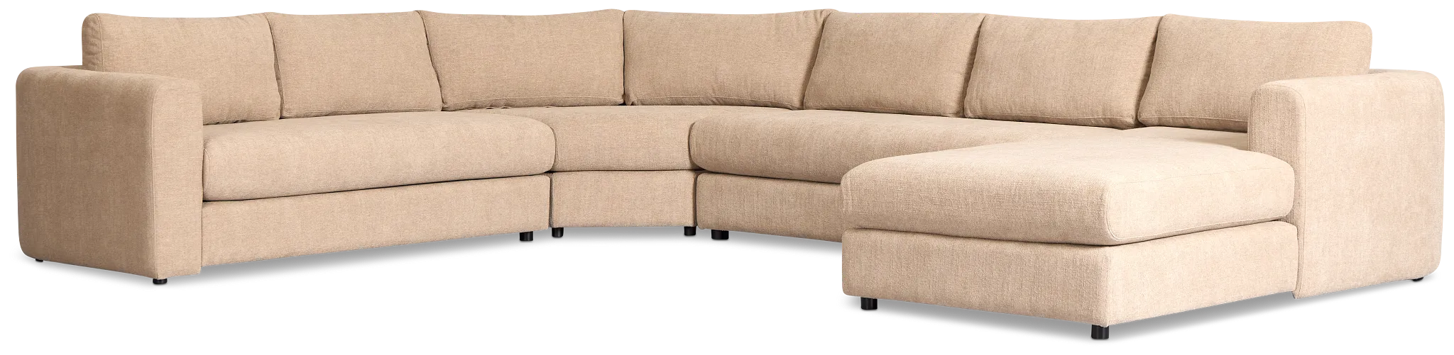 Alma Taupe Fabric Medium Right Chaise Wedge Sectional