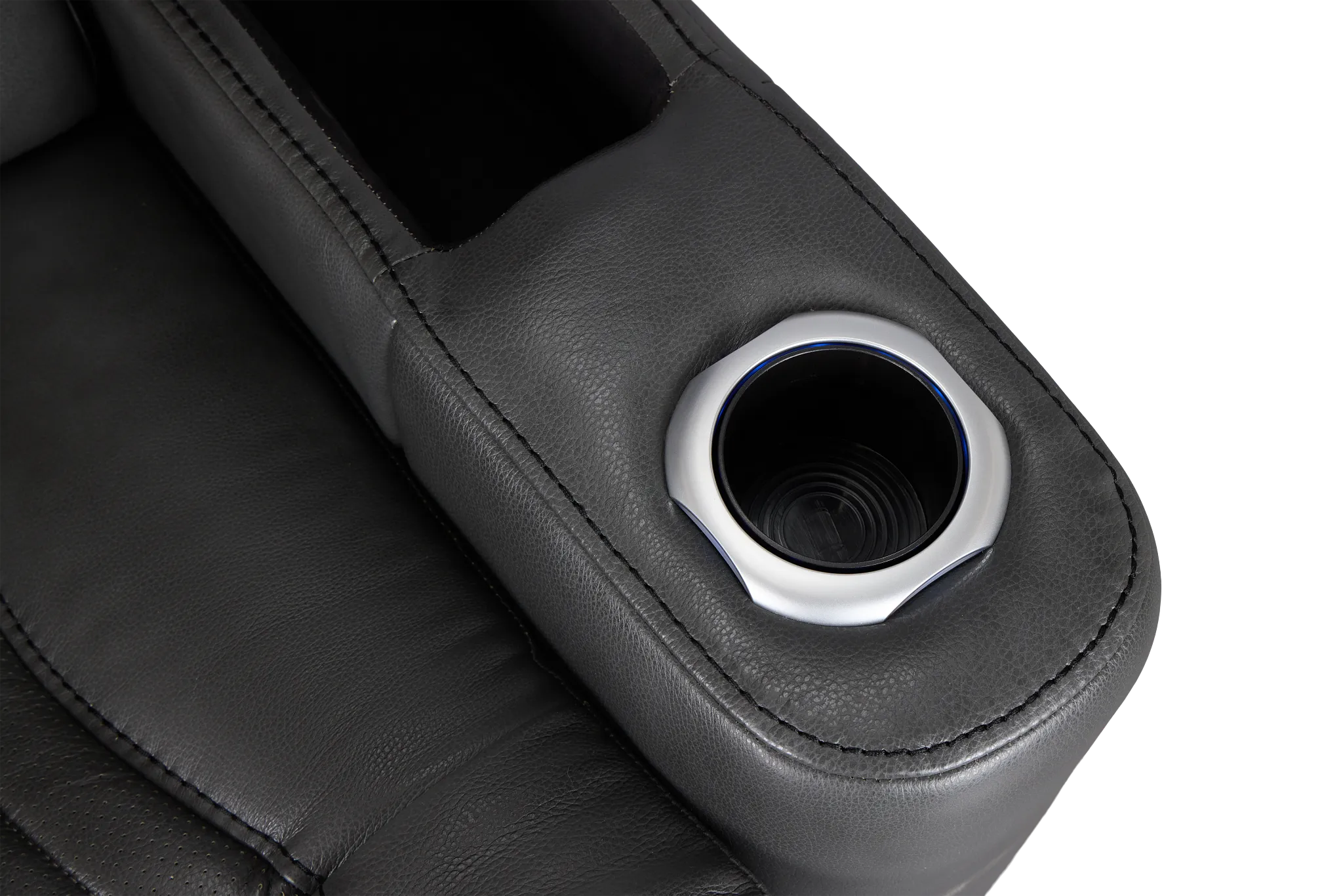 Nova Dark Gray Lthr/vinyl Power Recliner W/ Massage