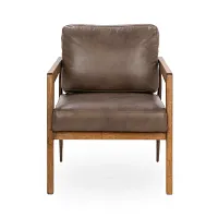 Coco Brown Leather Accent Chair