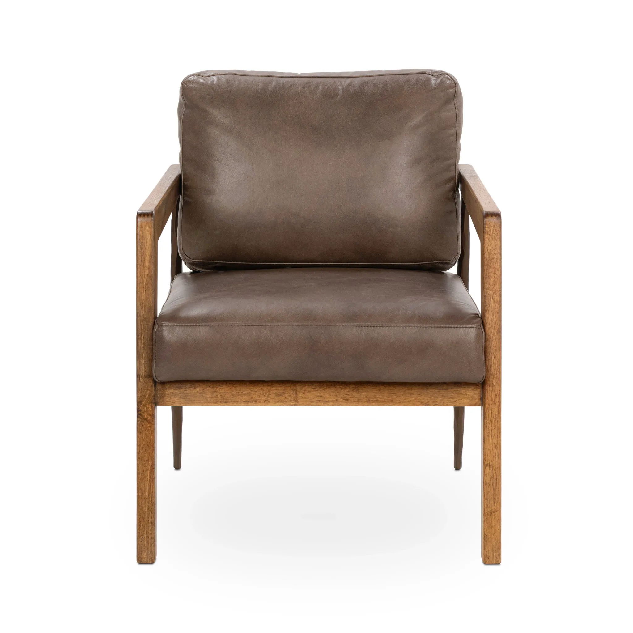 Coco Brown Leather Accent Chair