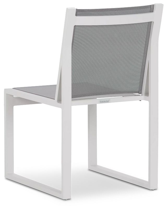 white aluminium outdoor chairs