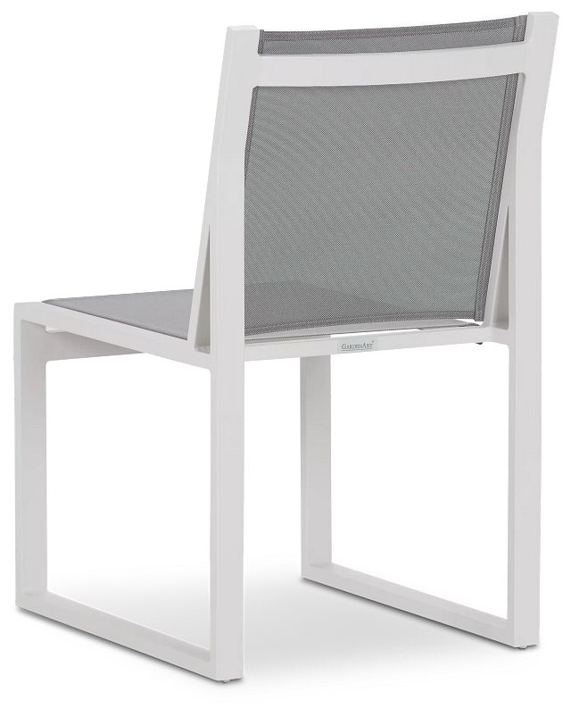Linear White Aluminum Sling Chair (4)