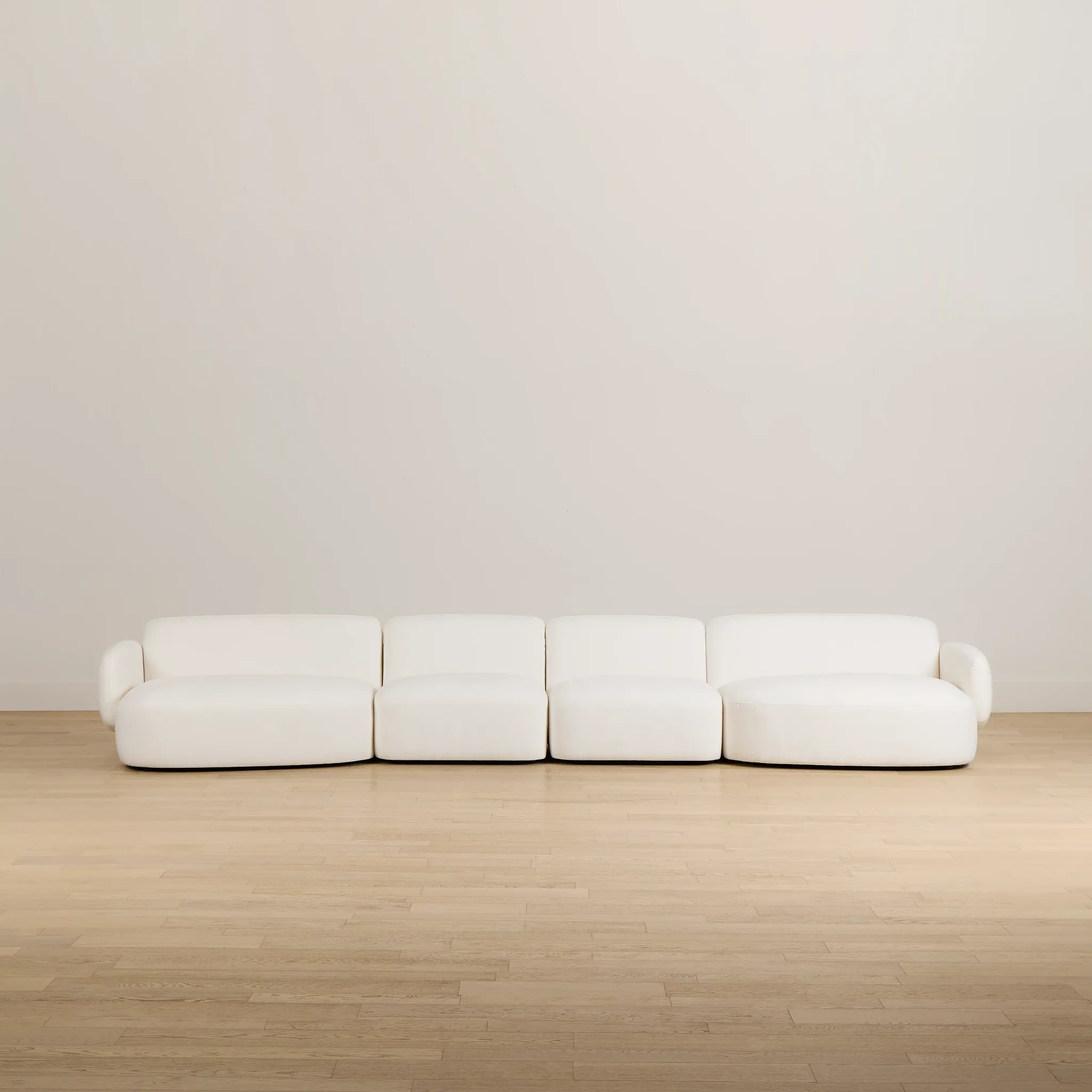 Halsey White Fabric Dual Cuddler Sectional