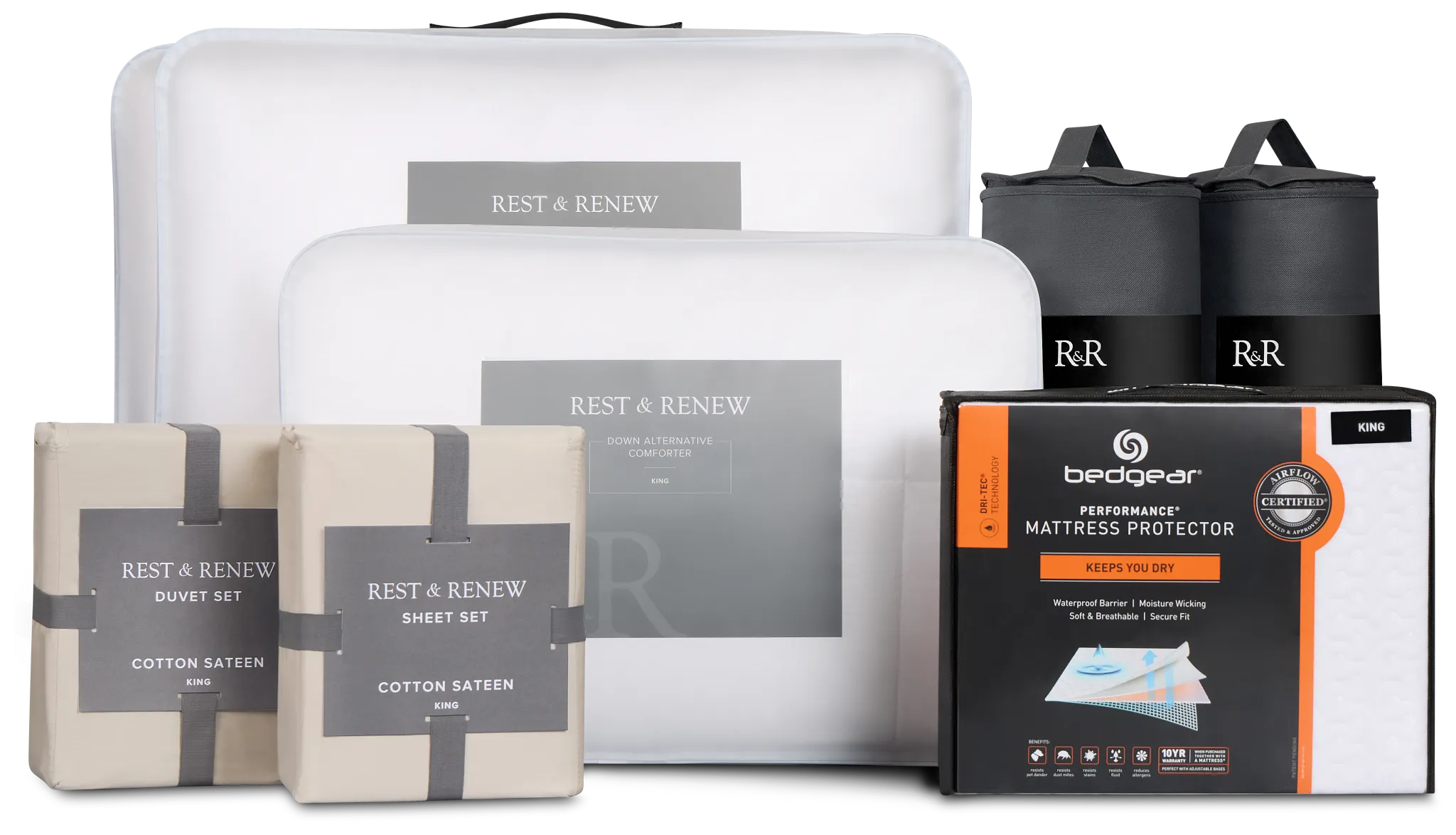 Rest & Renew Essential Plus Beige Sleep Bundle