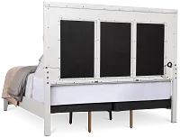 Alessandria White Uph Panel Bed With Lights