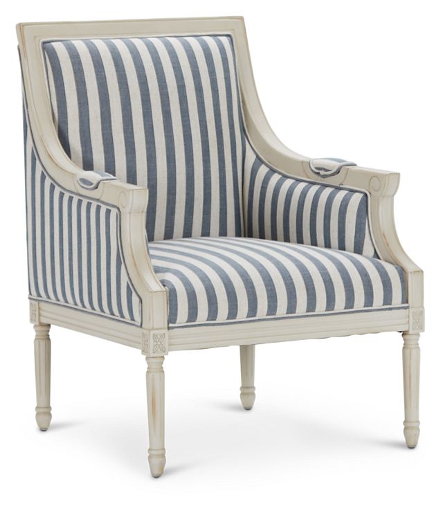 mckenna blue striped accent chair