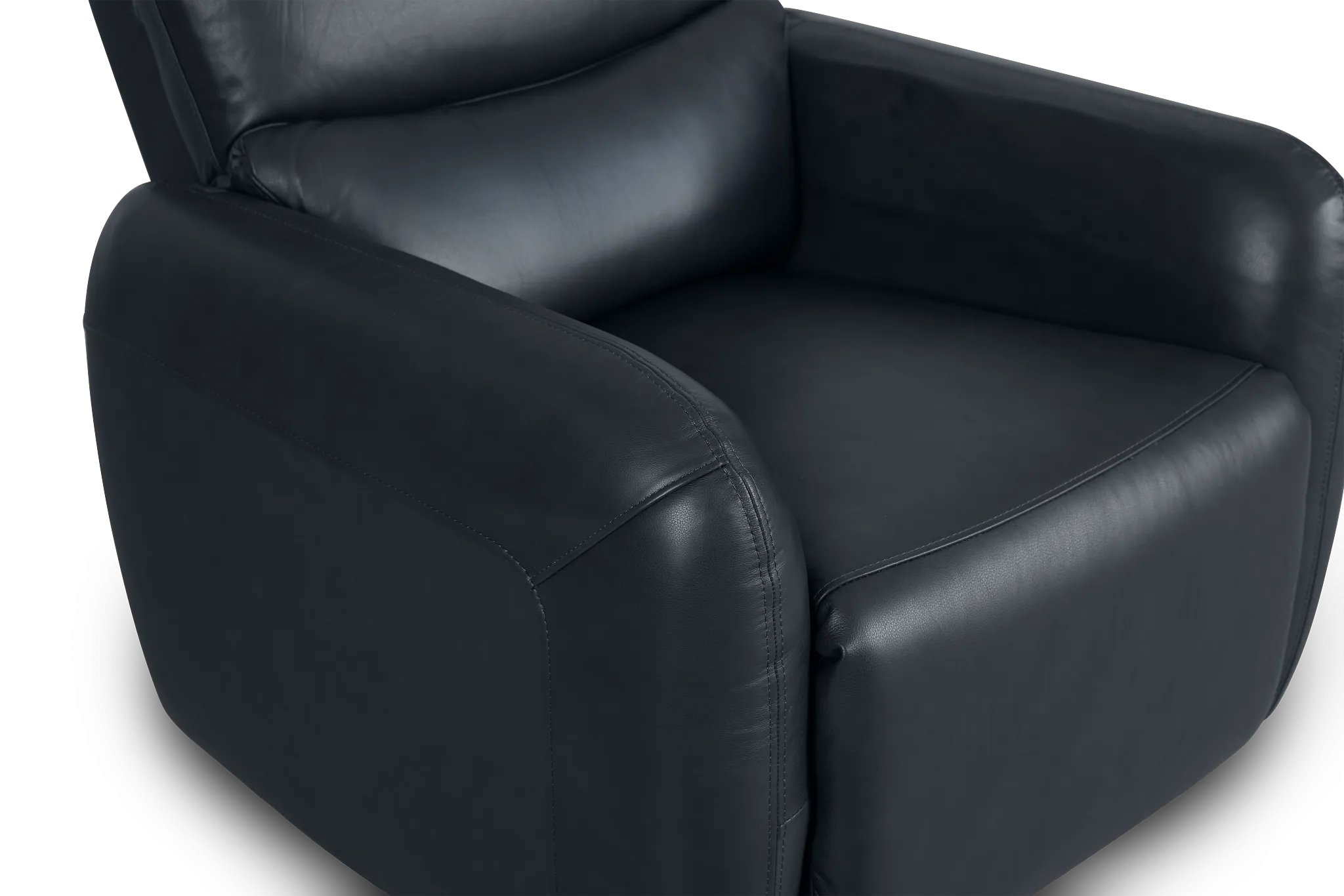 Eve Dark Blue Lthr/vinyl Power Swivel Glider Recliner