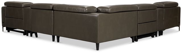 Ava Dark Gray Micro Large Dual Power Left Chaise Sectional