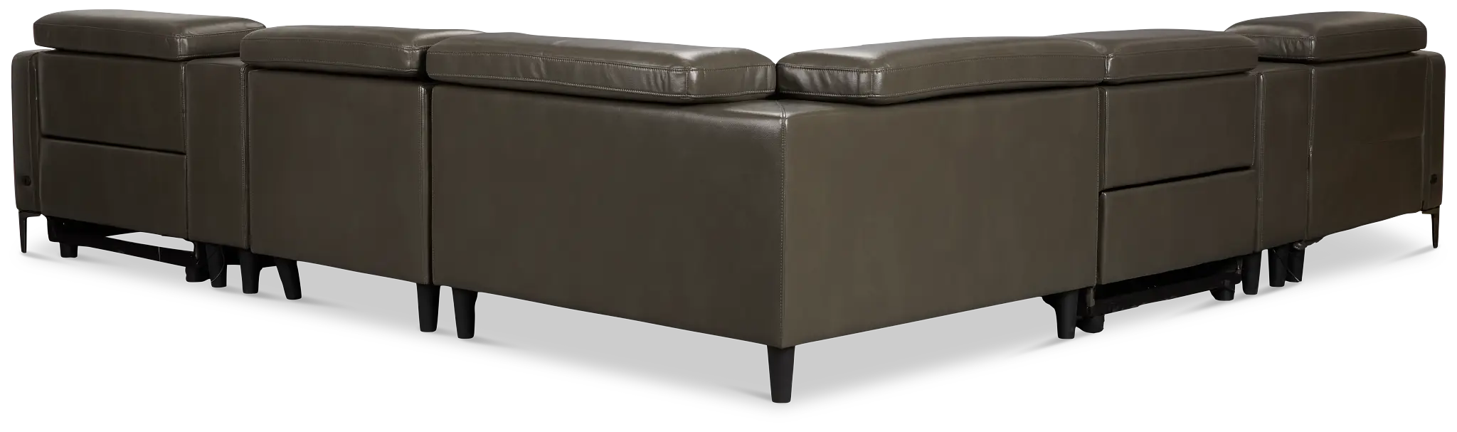 Ava Dark Gray Micro Large Dual Power Left Chaise Sectional Ava Dark Gray Micro Large Dual Power Left Chaise Sectional