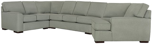 Austin Green Fabric Right Cuddler Innerspring Sleeper Sectional