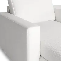 Citymod White Fabric Large Left Chaise Sectional With Media Console