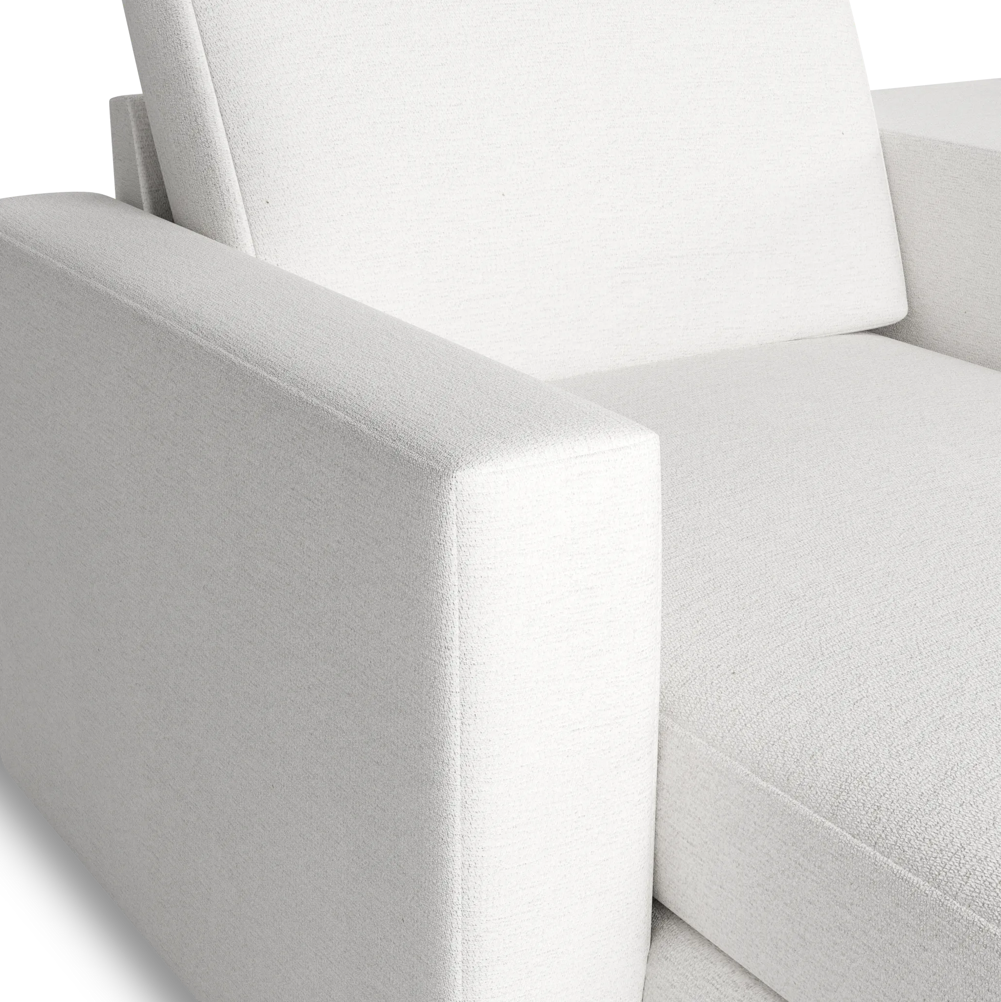 Citymod White Fabric Large Left Chaise Sectional With Media Console