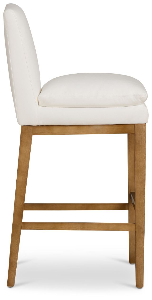 Nixon White 30" Upholstered Barstool