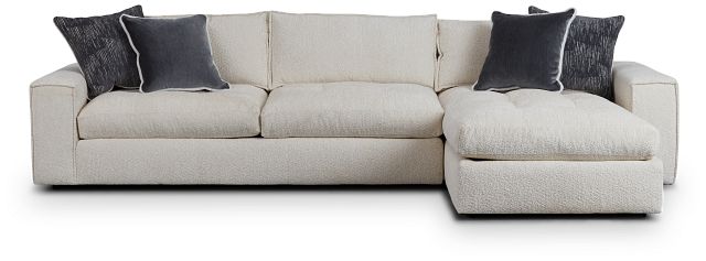Nest Light Beige Fabric Right Chaise Sectional