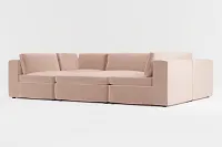 Destin Joya Light Pink Velvet 6-piece Pit Sectional