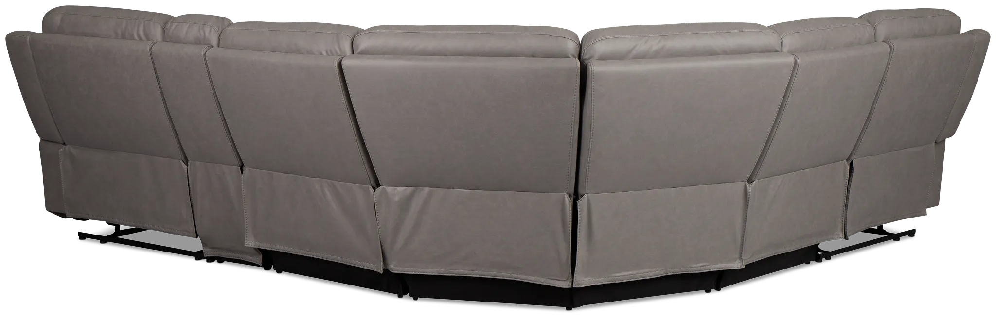 Colton Light Gray Micro Medium Dual Power 2-arm Reclining Sectional