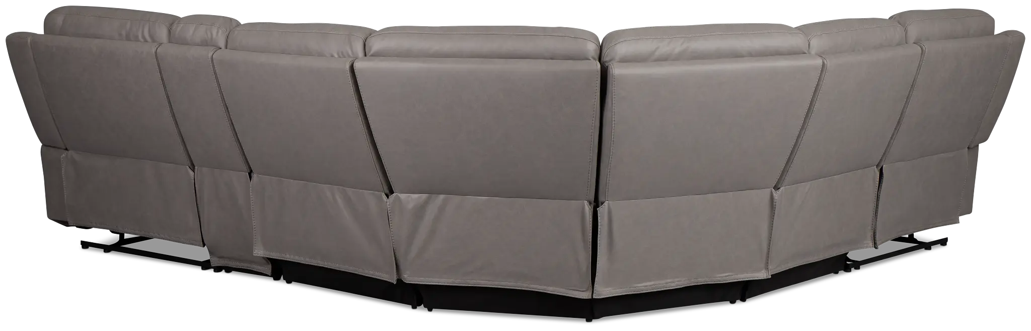 Colton Light Gray Micro Medium Dual Power 2-arm Reclining Sectional Colton Light Gray Micro Medium Dual Power 2-arm Reclining Sectional