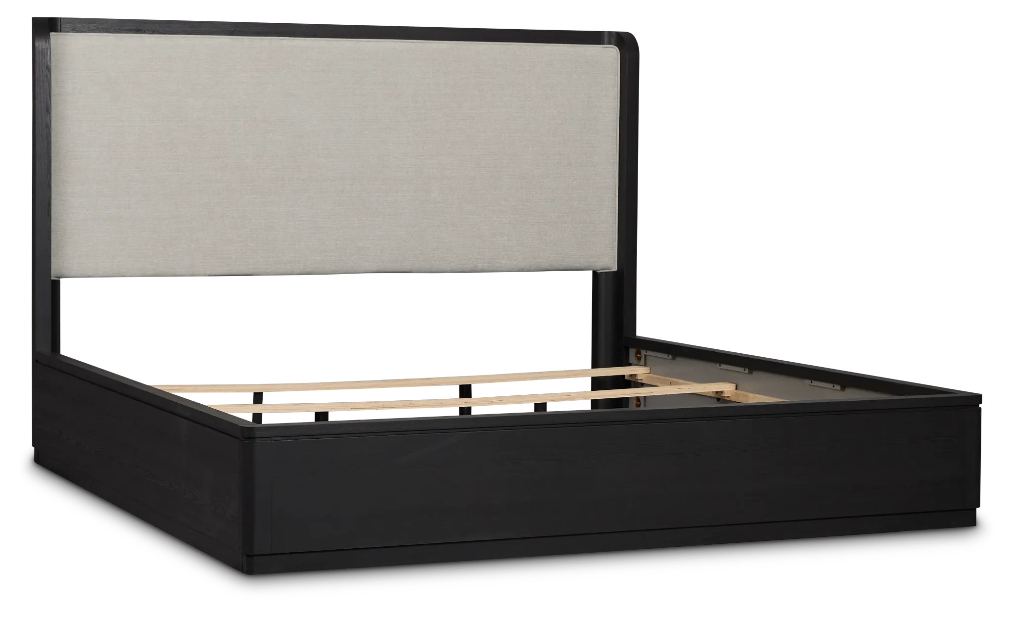 Emory Black Upholstered Platform Bed