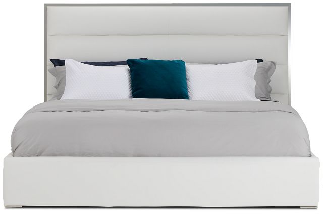 Cortina White Uph Platform Bed