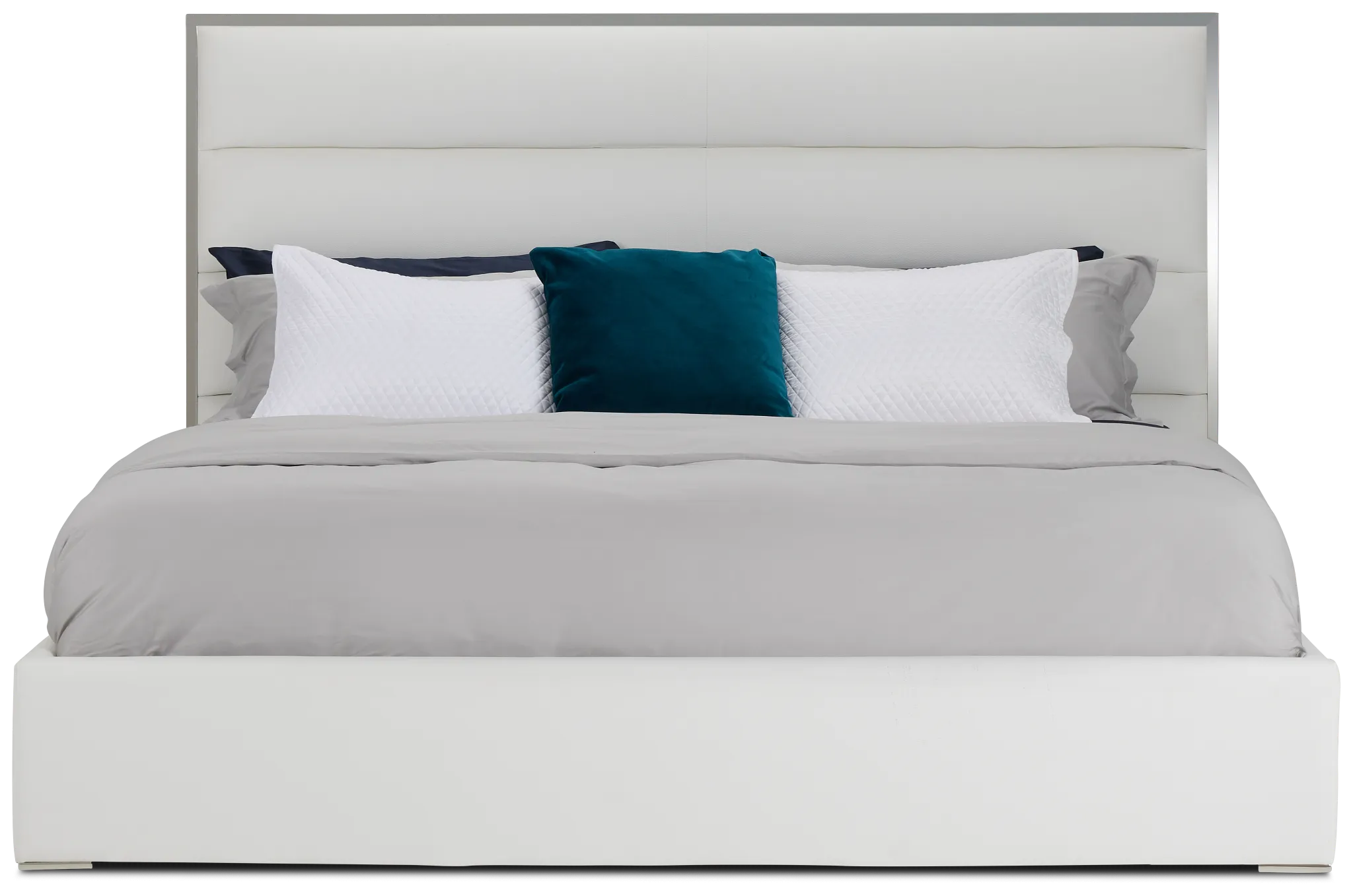 Cortina White Uph Platform Bed