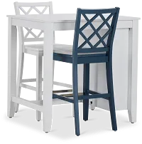 Edgartown White Storage High Table & Mixed Barstools