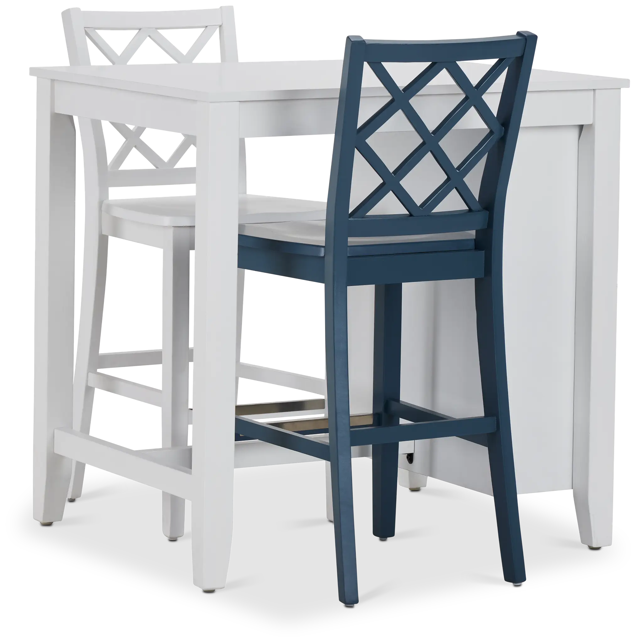 Edgartown White Storage High Table & Mixed Barstools Edgartown White Storage High Table & Mixed Barstools